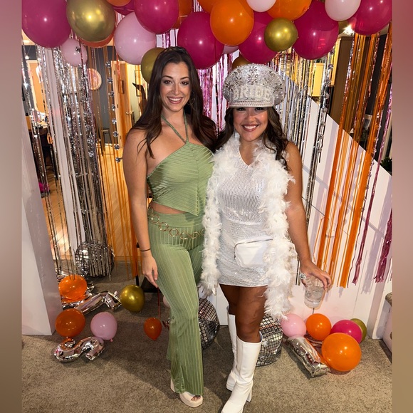 Green 2 piece set 70s inspired set - Picture 2 of 3